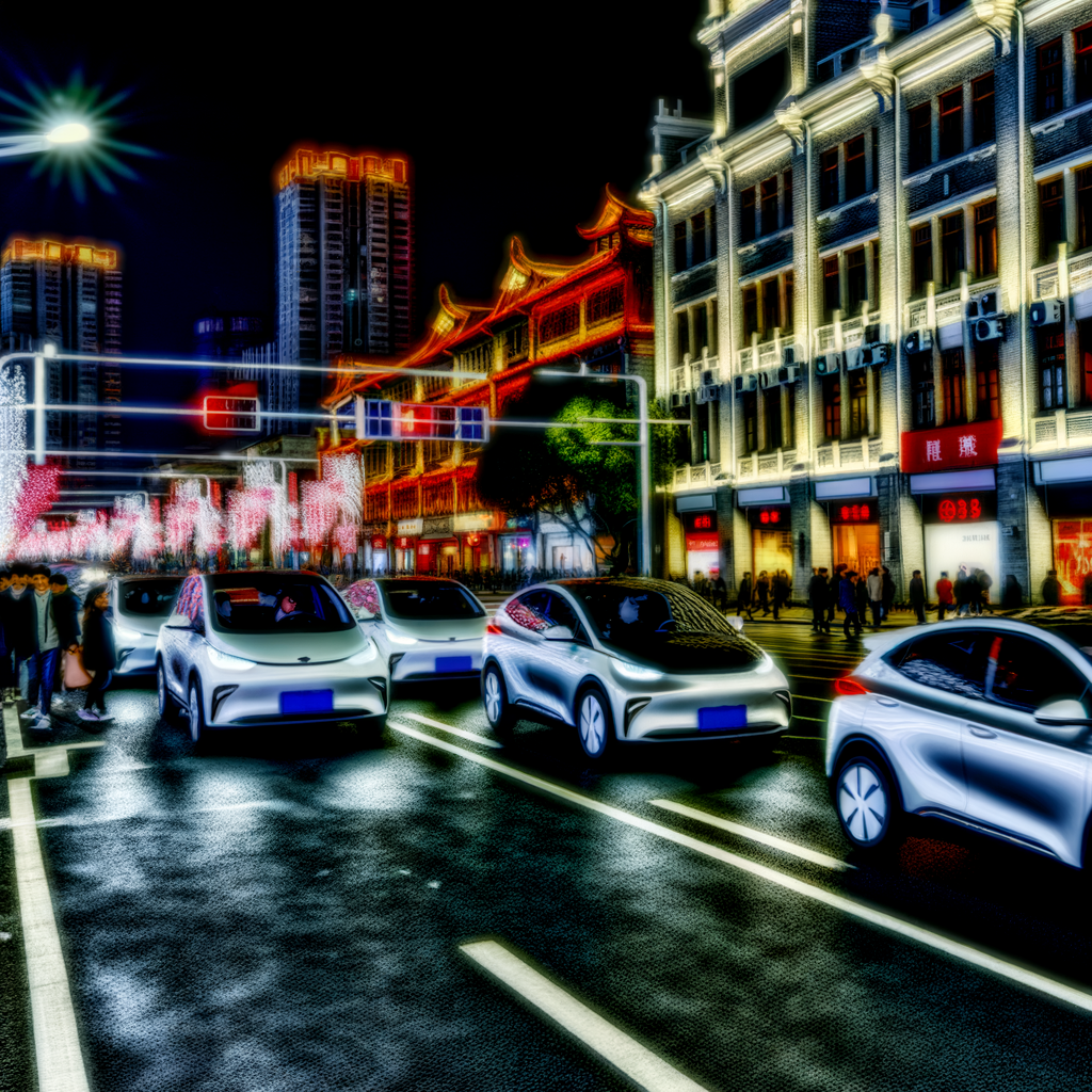 Electric cars dominate bustling Chinese streets.