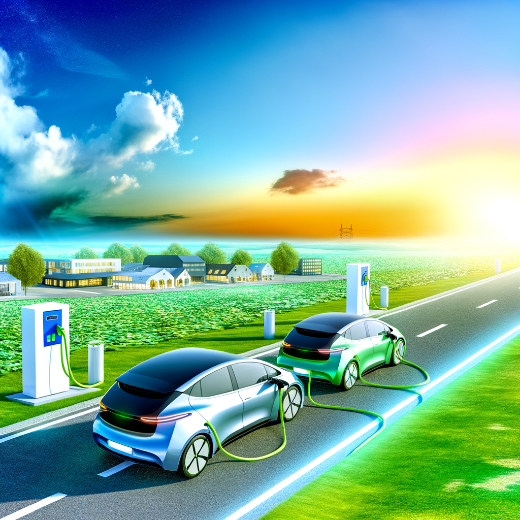 Electric cars driving towards a green future.