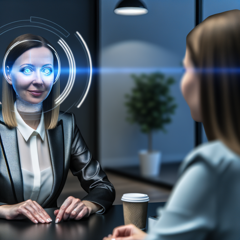 Empowered woman engaging with AI legal assistant.