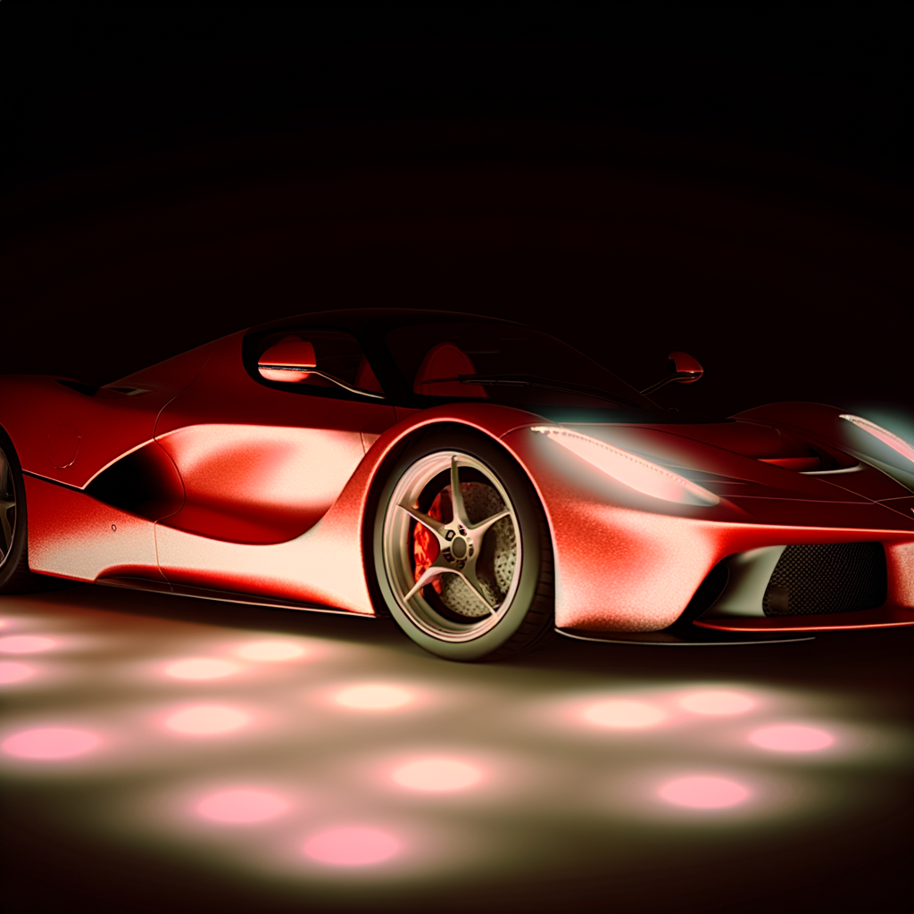 Ferrari supercar glowing with AI precision.