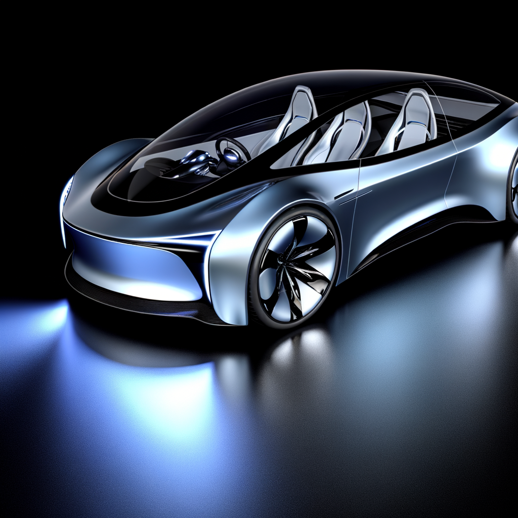 Futuristic BMW electric car with AI.