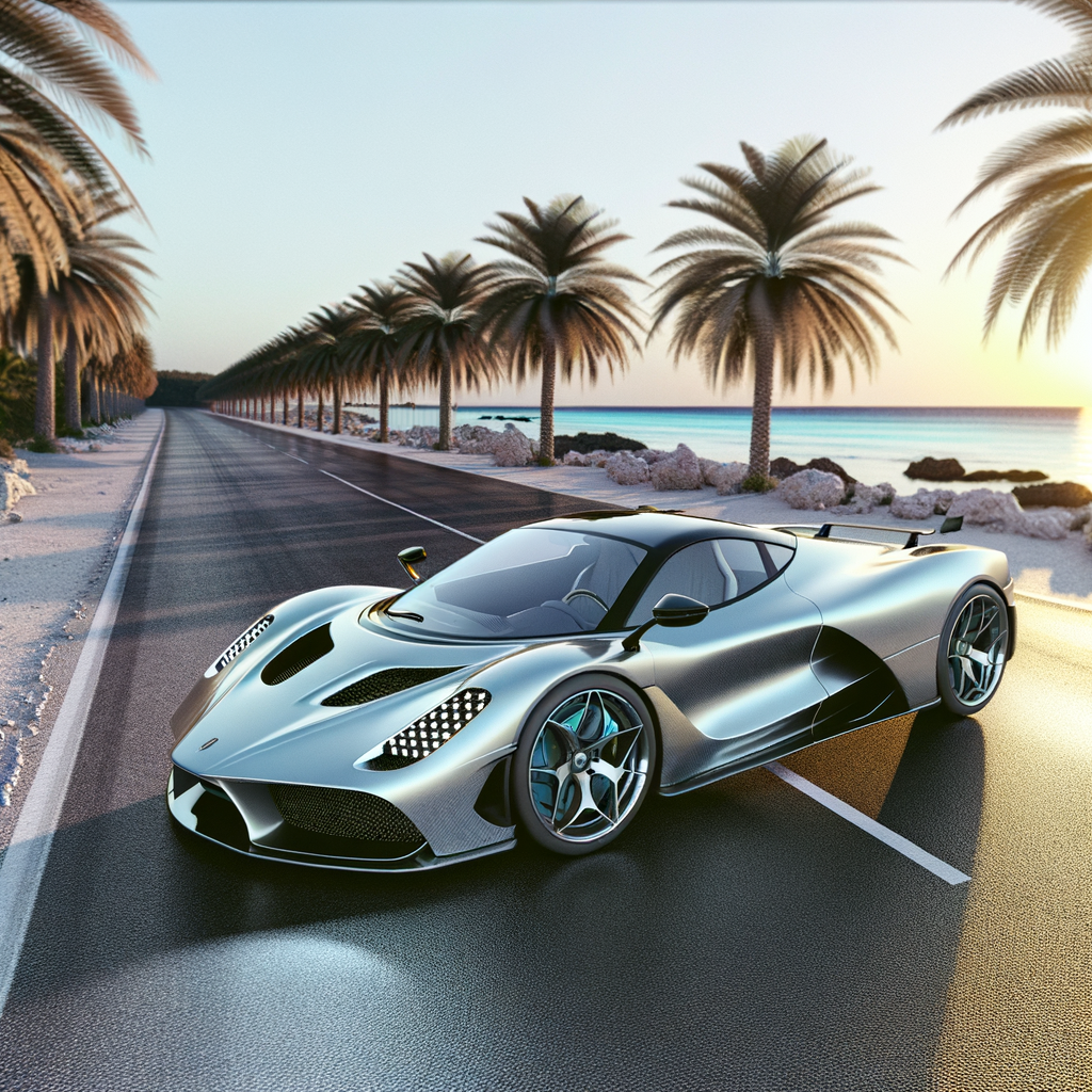 Lamborghini supercar on scenic coastal road.
