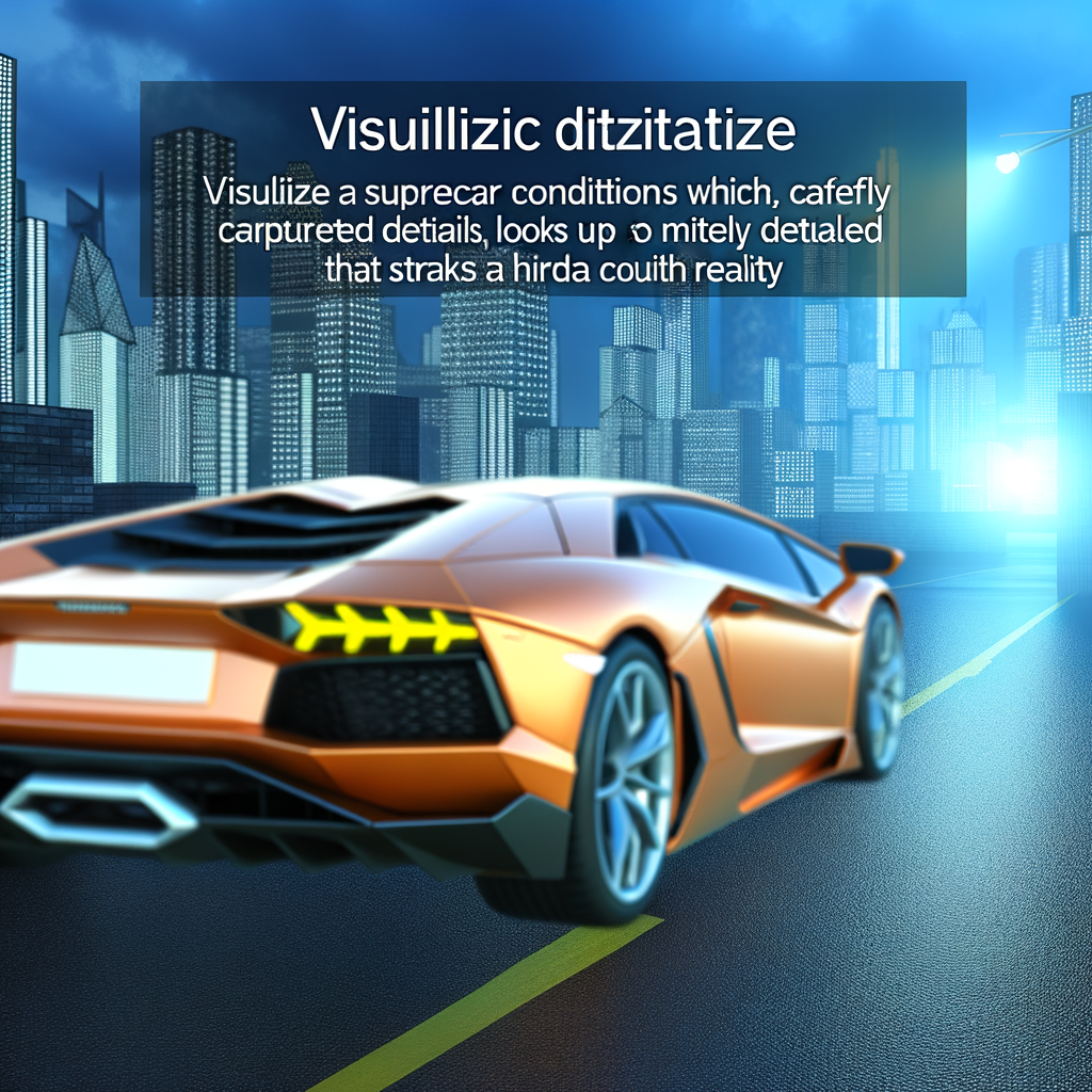 Lamborghini supercar, sleek design, futuristic backdrop.