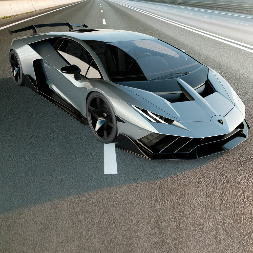 Sleek Lamborghini supercar with futuristic design.