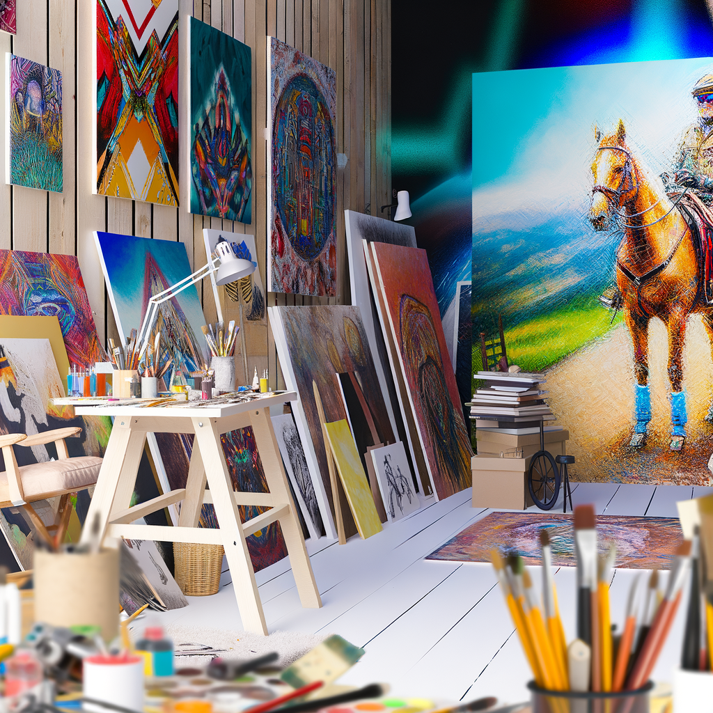A vibrant artist's studio, bursting with creativity.