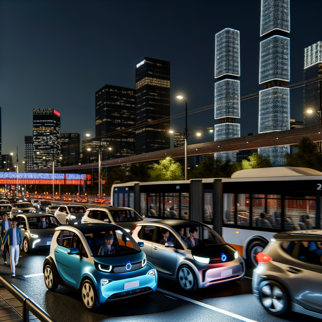 Electric vehicles navigate China's urban landscape.