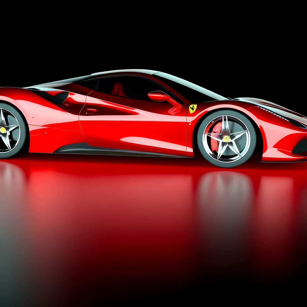 Ferrari supercar in motion, epitome of excellence.