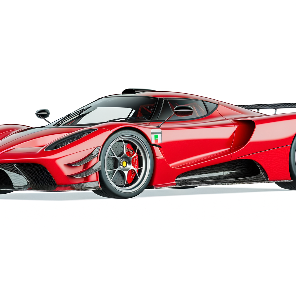 Ferrari supercar, sleek design, racing heritage.