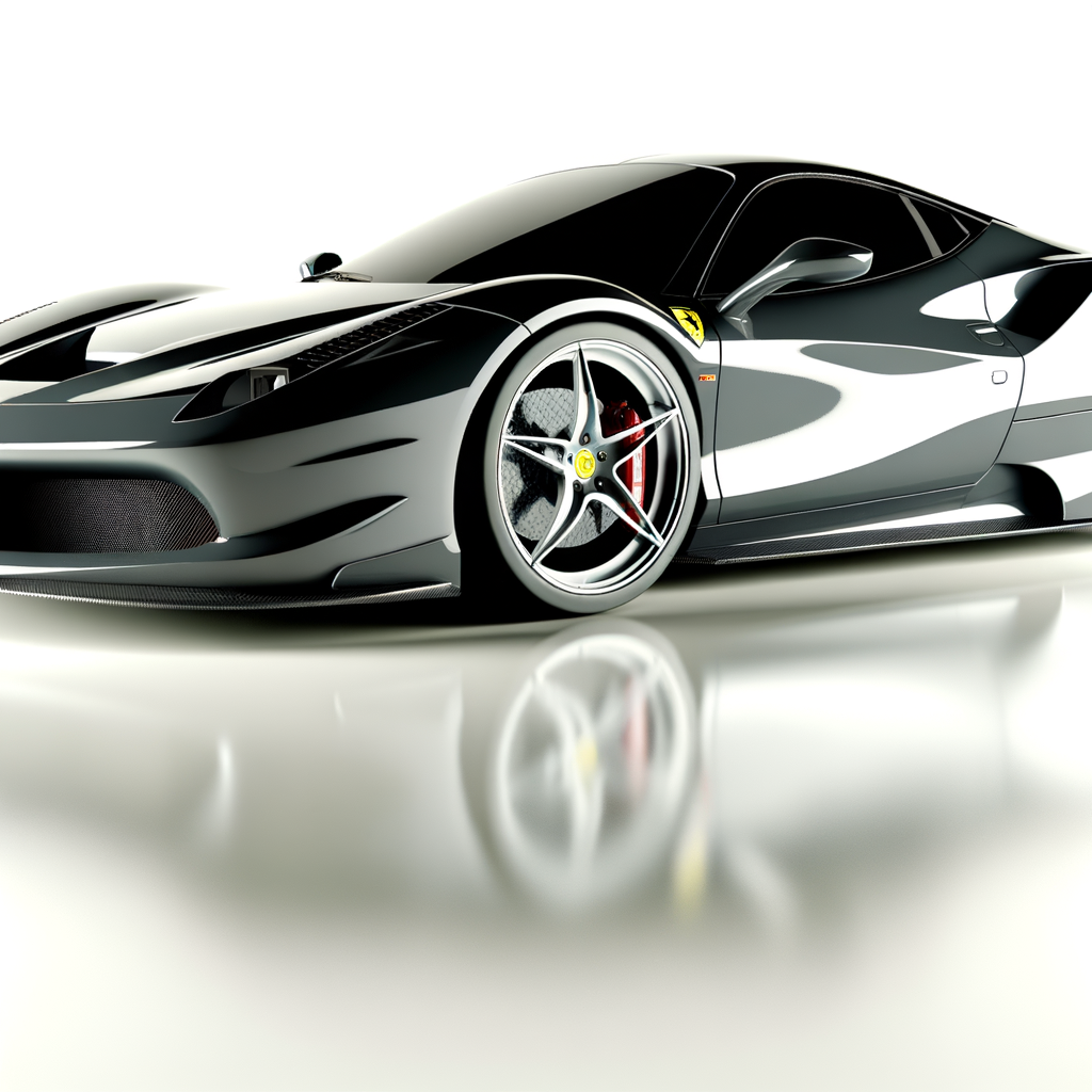 Ferrari supercar: sleek, powerful, photorealistic masterpiece.