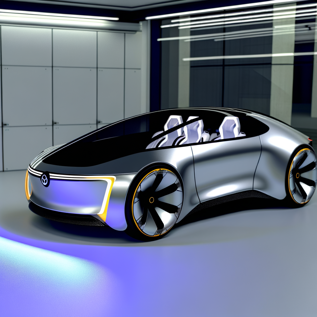 Futuristic BMW car with AI interface.