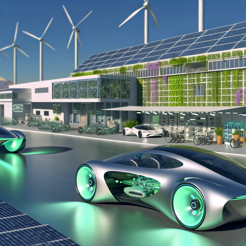 Futuristic cars merging technology, innovation, sustainability.