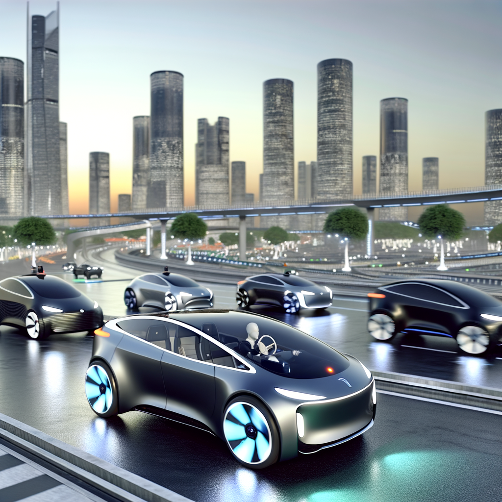 Futuristic cars showcasing EV and autonomous technology.