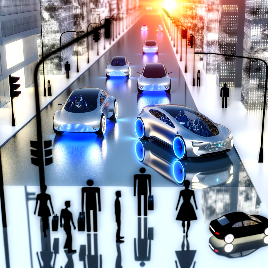 Futuristic cars showcasing EV and autonomous technology.