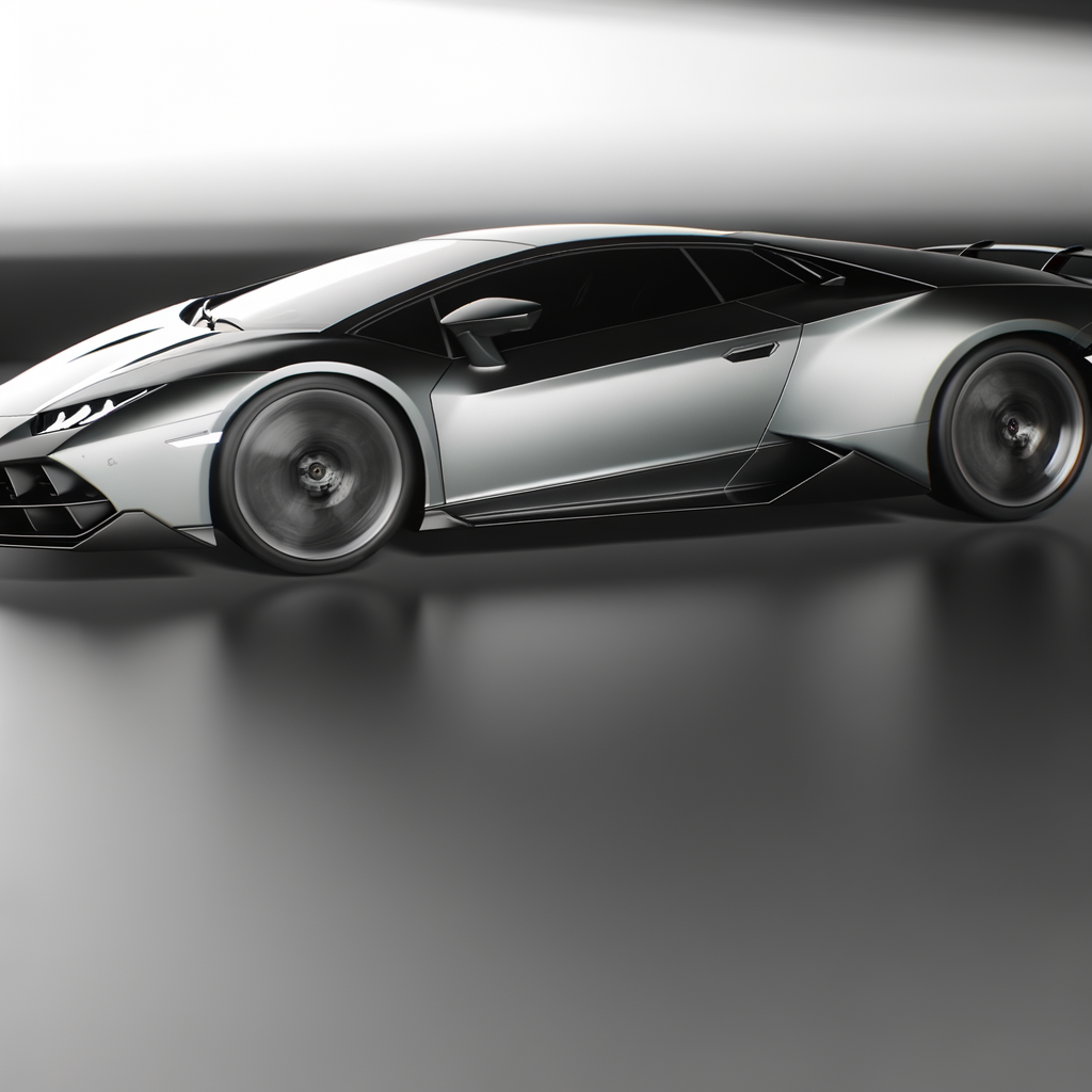 Sleek, futuristic Lamborghini supercar in motion.
