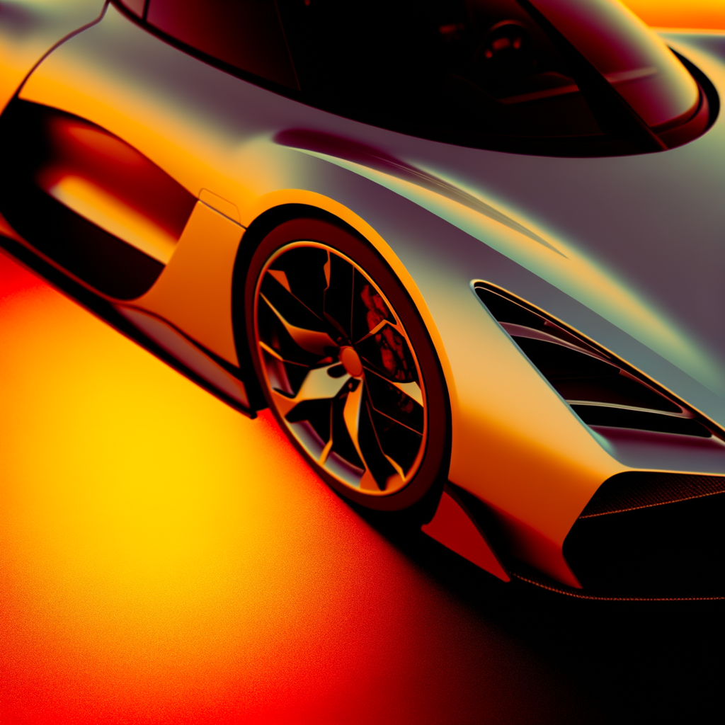 Sleek Lamborghini supercar against sunset backdrop.