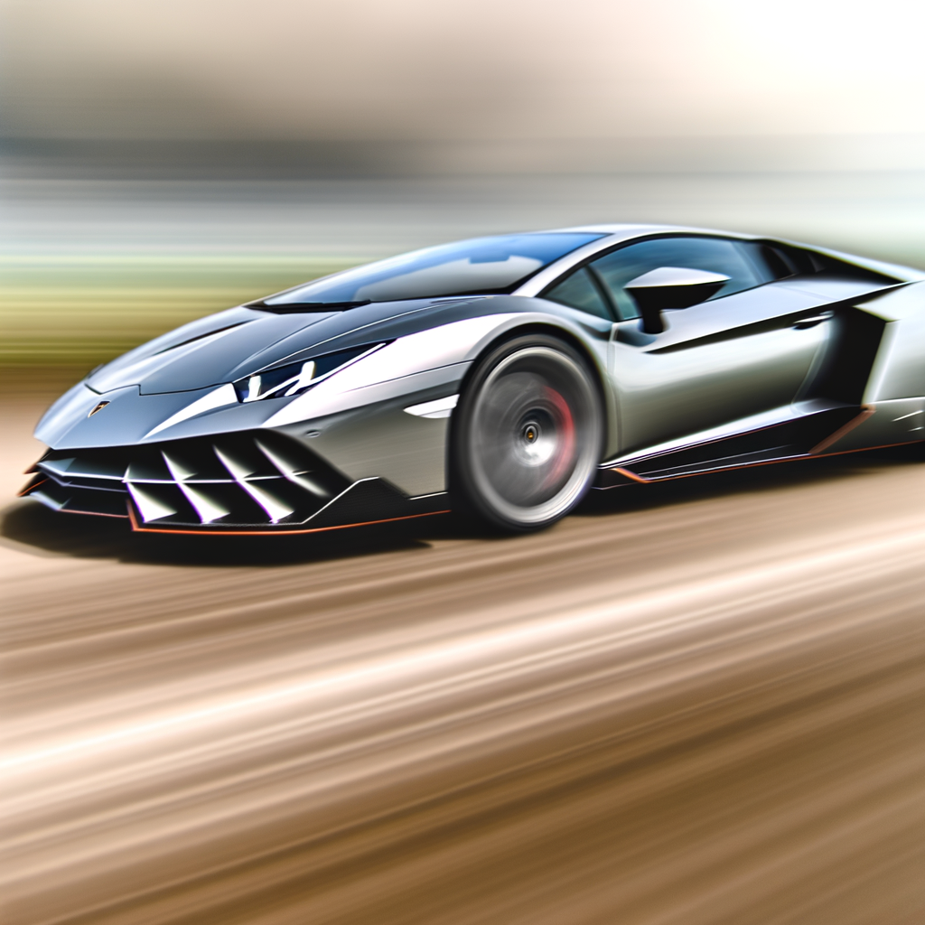 Sleek Lamborghini supercar in dynamic motion.