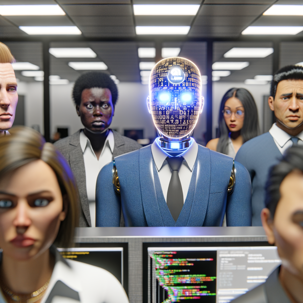 AI lawyer chatbot assisting stressed employees.