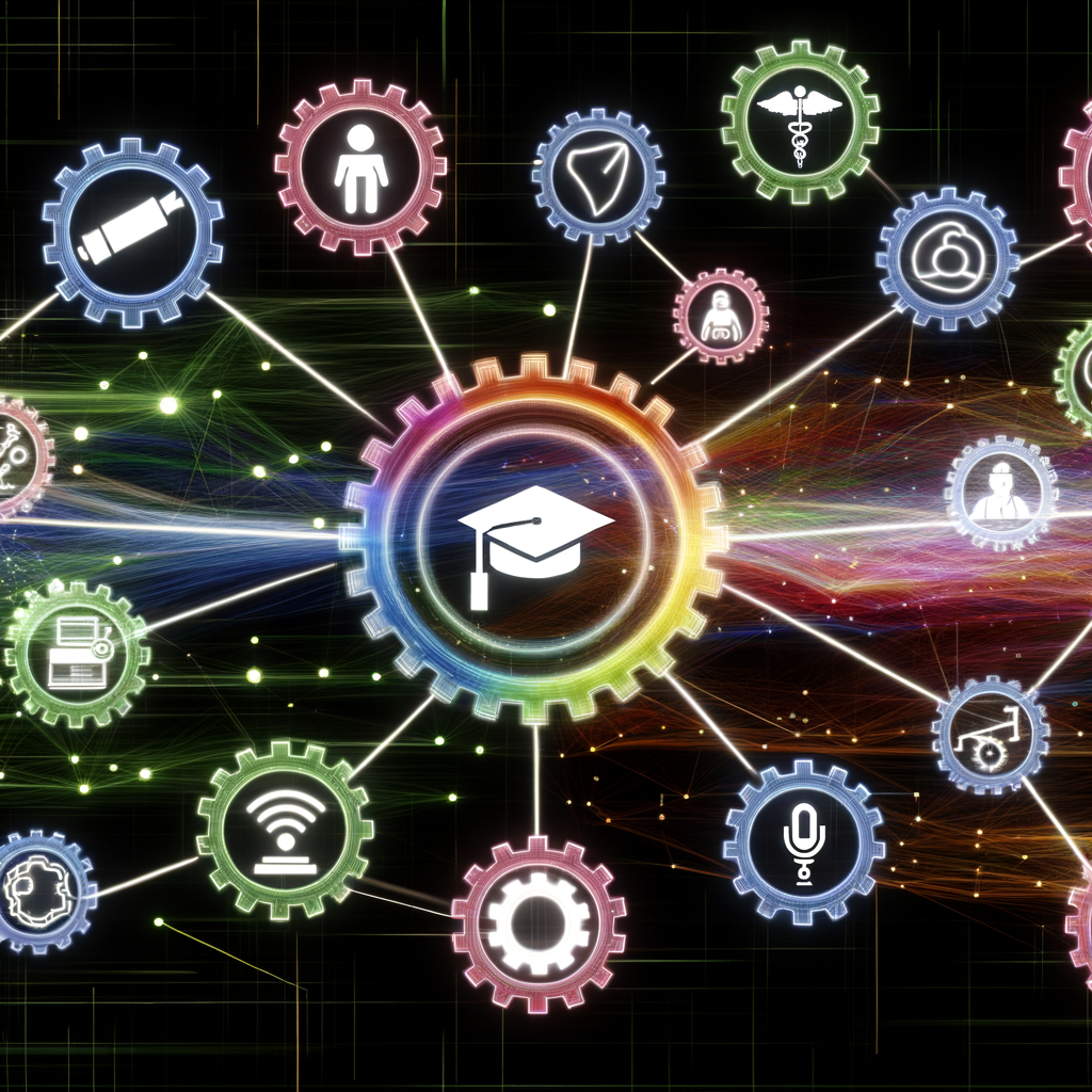 AI-powered data streams connecting diverse sectors.