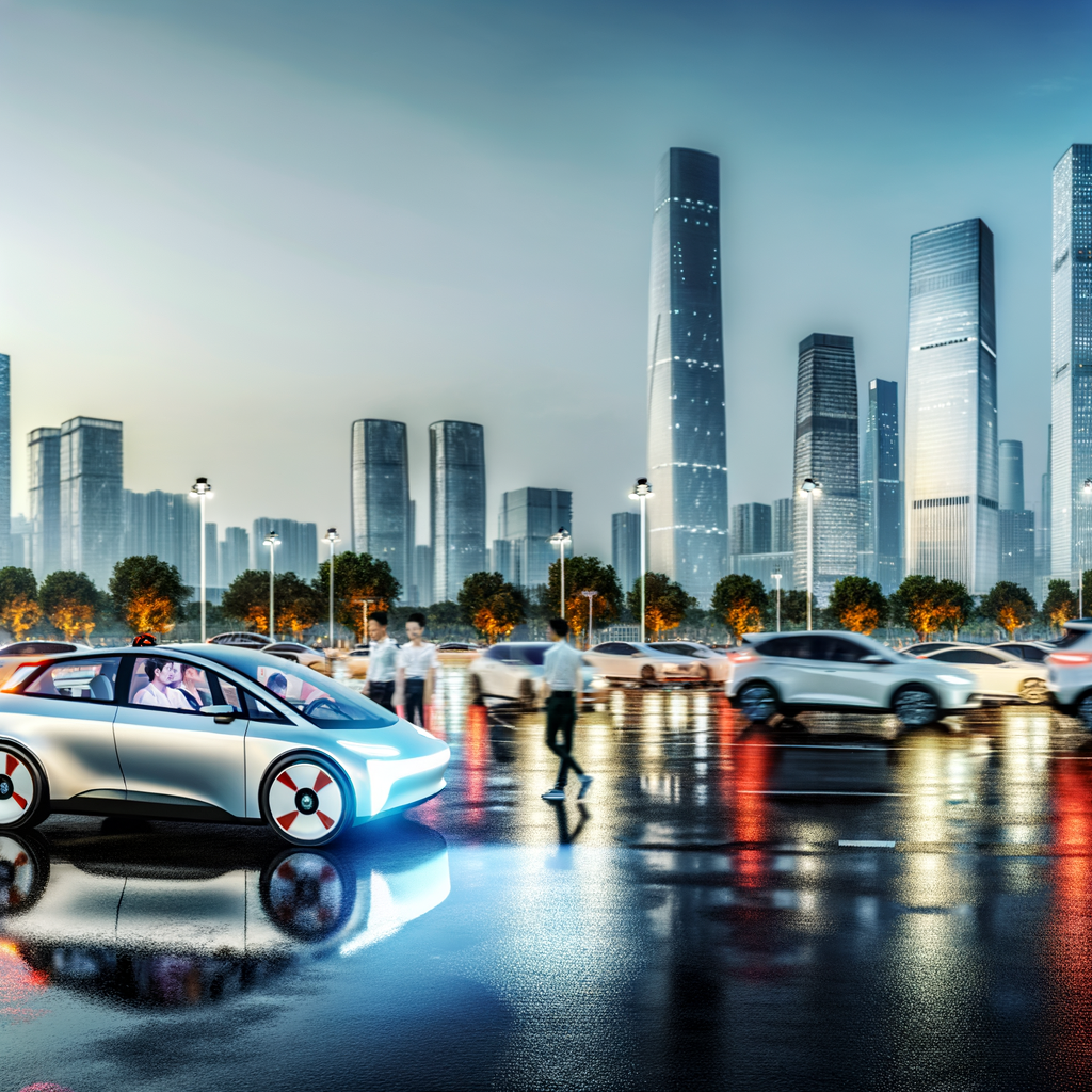 Electric cars dominate China's urban skyline.