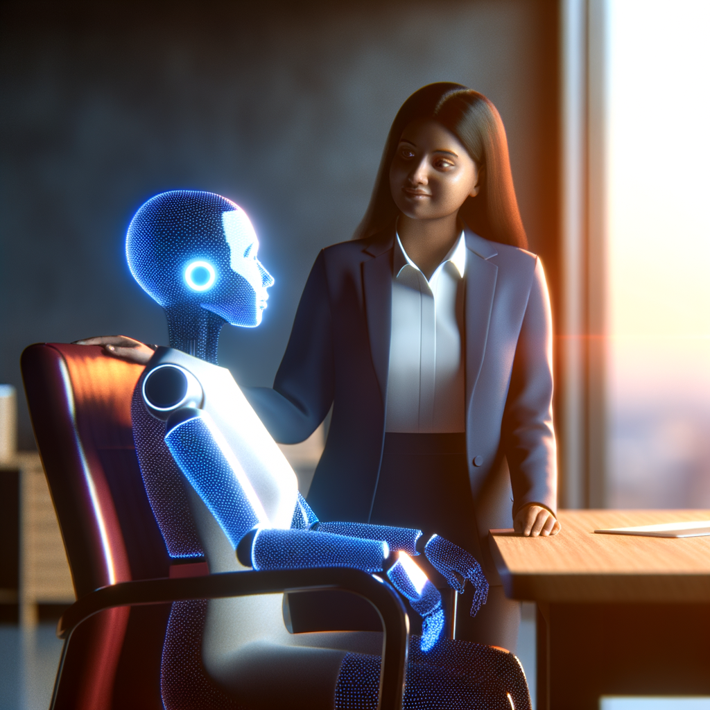 Empowered employee consulting AI legal assistant.