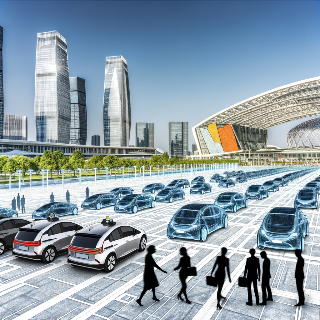 EVs advance in urban China skyline.