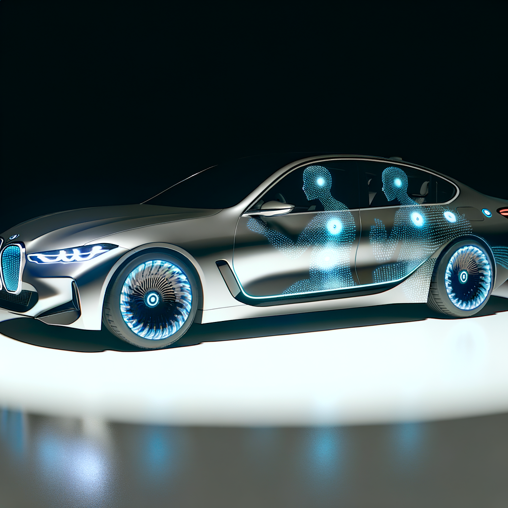Futuristic BMW car with AI interface.
