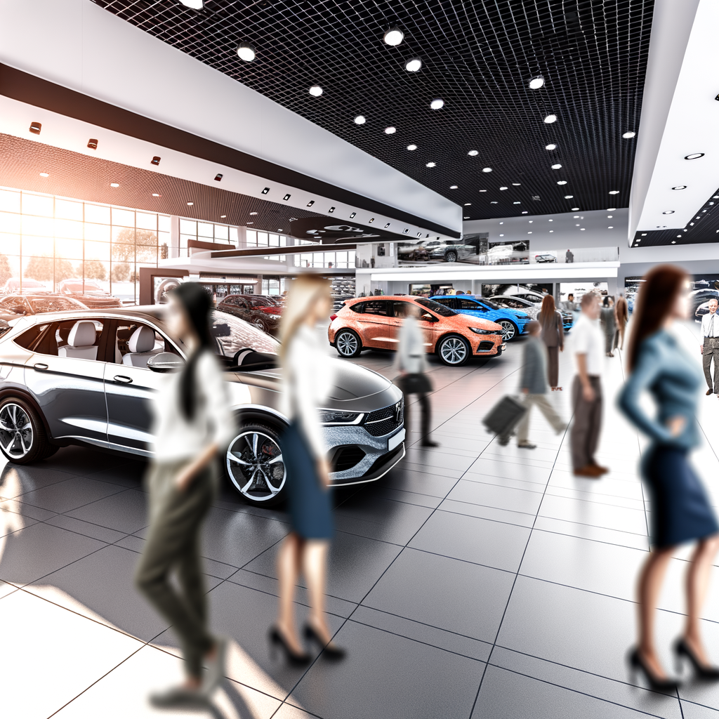 Innovative car showroom blends tech, service.