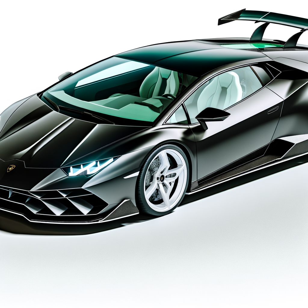 Lamborghini supercar, sleek design, eco-friendly innovation.