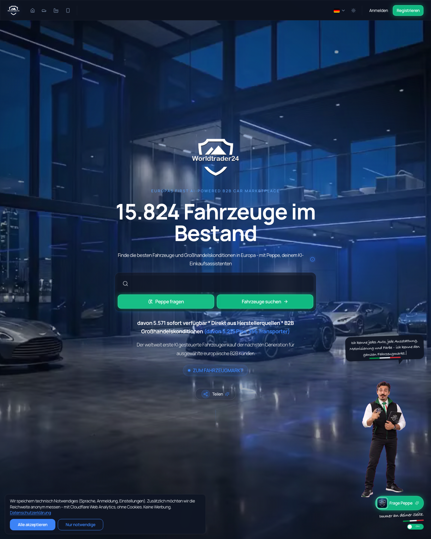 WorldTrader24 Startseite Snapshot