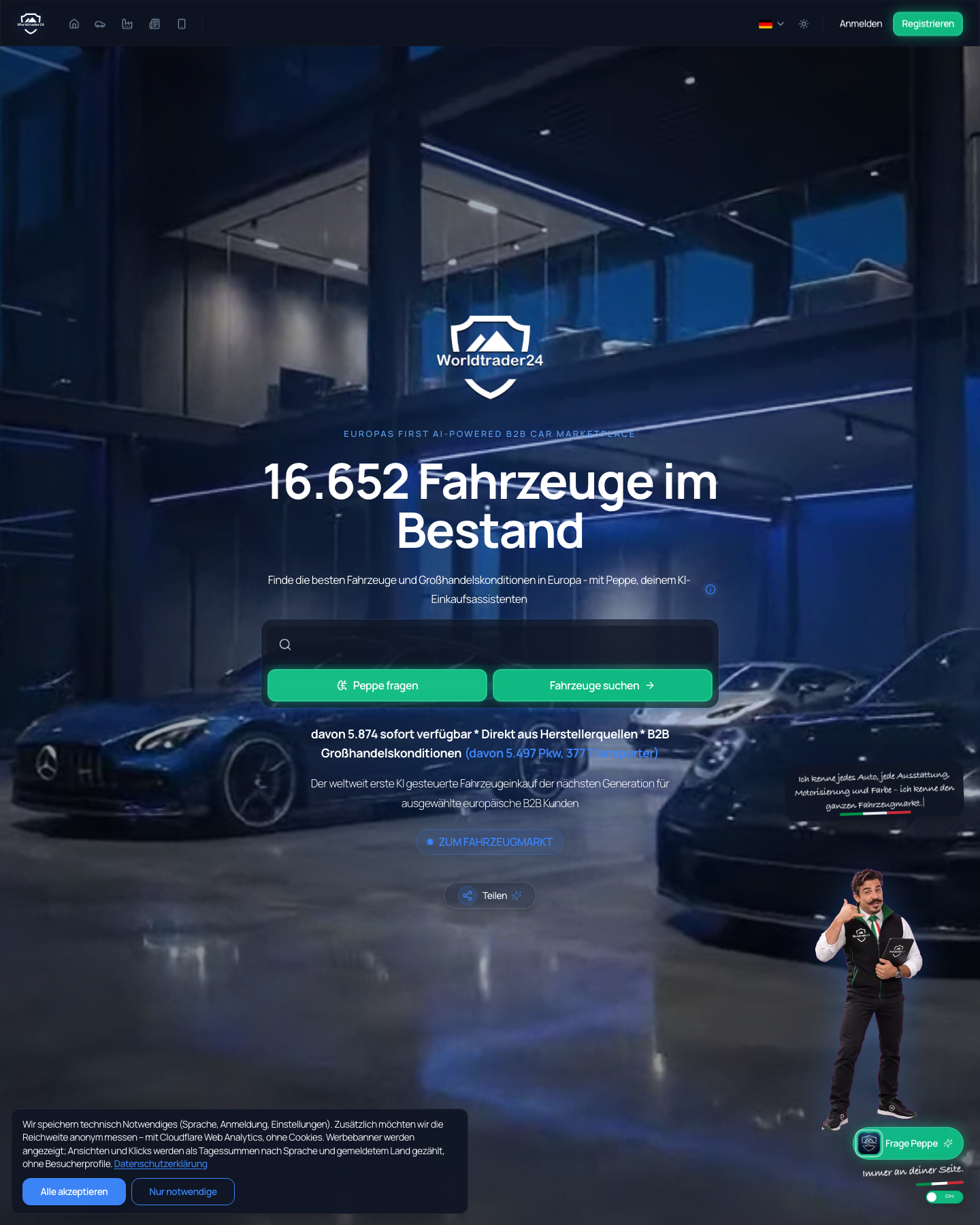 WorldTrader24 Startseite Snapshot