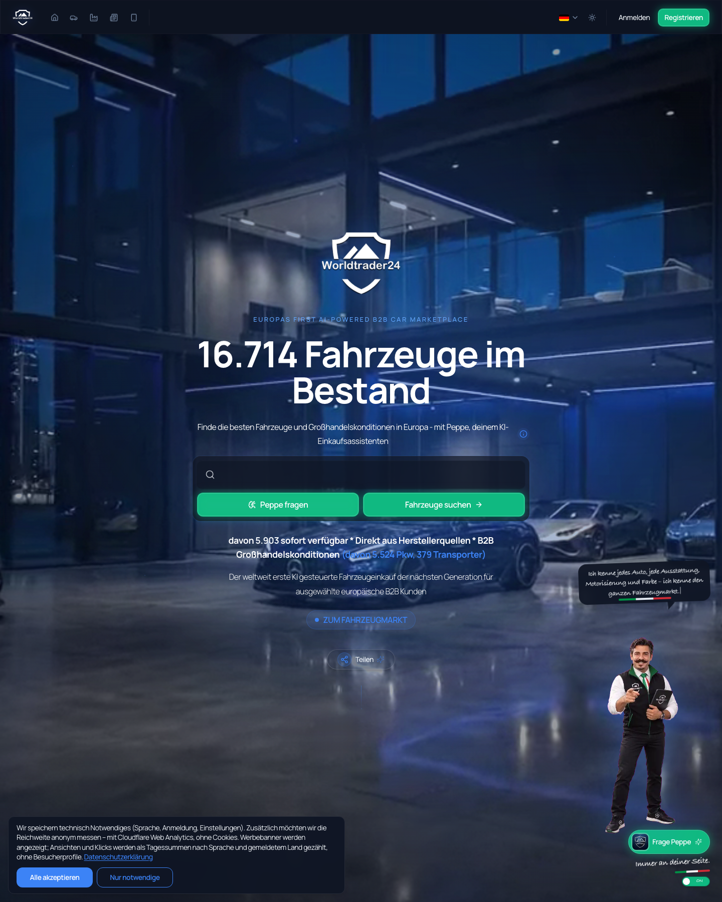 WorldTrader24 Startseite Snapshot