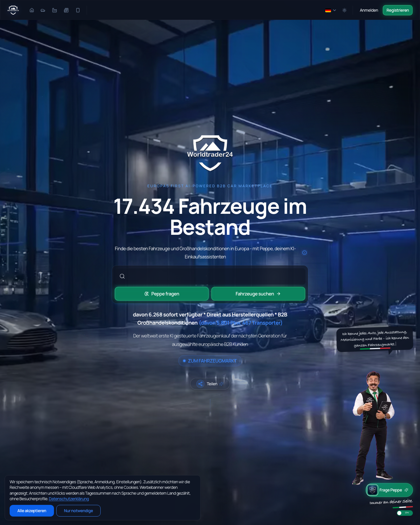 WorldTrader24 Startseite Snapshot