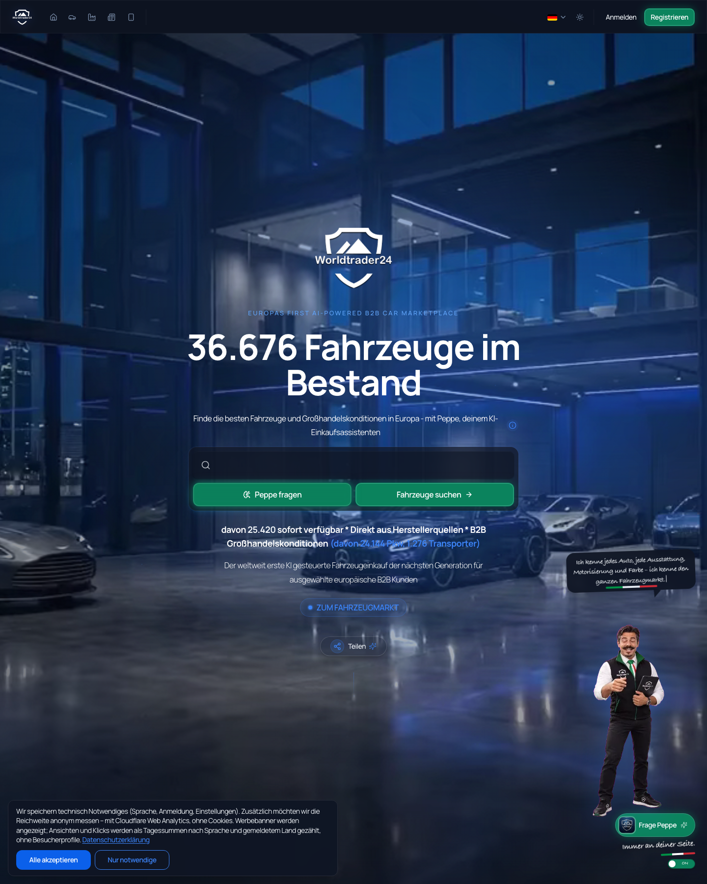 WorldTrader24 Startseite Snapshot