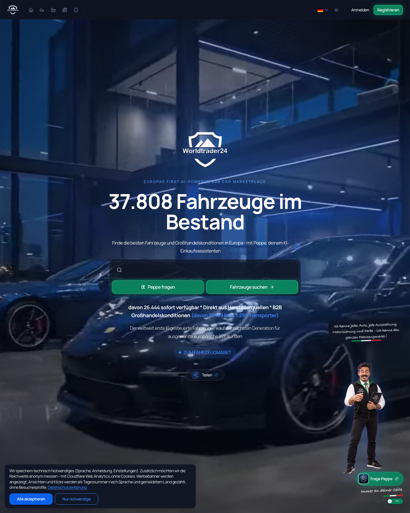 WorldTrader24 Startseite Snapshot